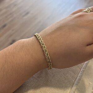 Gold Tone Rope Chain Bracelet for Women